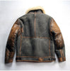 Men Real Shearling Leather Aviator Jacket