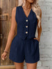 womens 2 piece summer sets vest and shorts