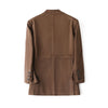 Genuine Leather Suede Jacket Oversized Suit Coat for Women