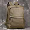 Genuine Leather Backpack Army Green 15 Inch Laptop