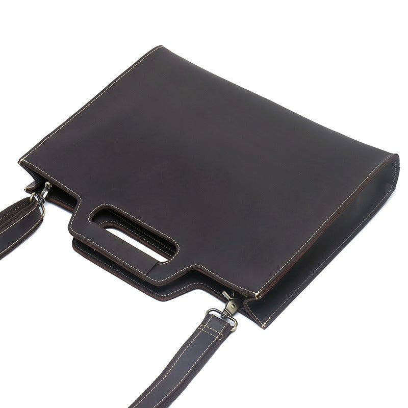 Dark Brown Leather Briefcase Bag