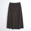 Women Genuine Leather Suede Skirt High Waist Midi Umbrella Cut