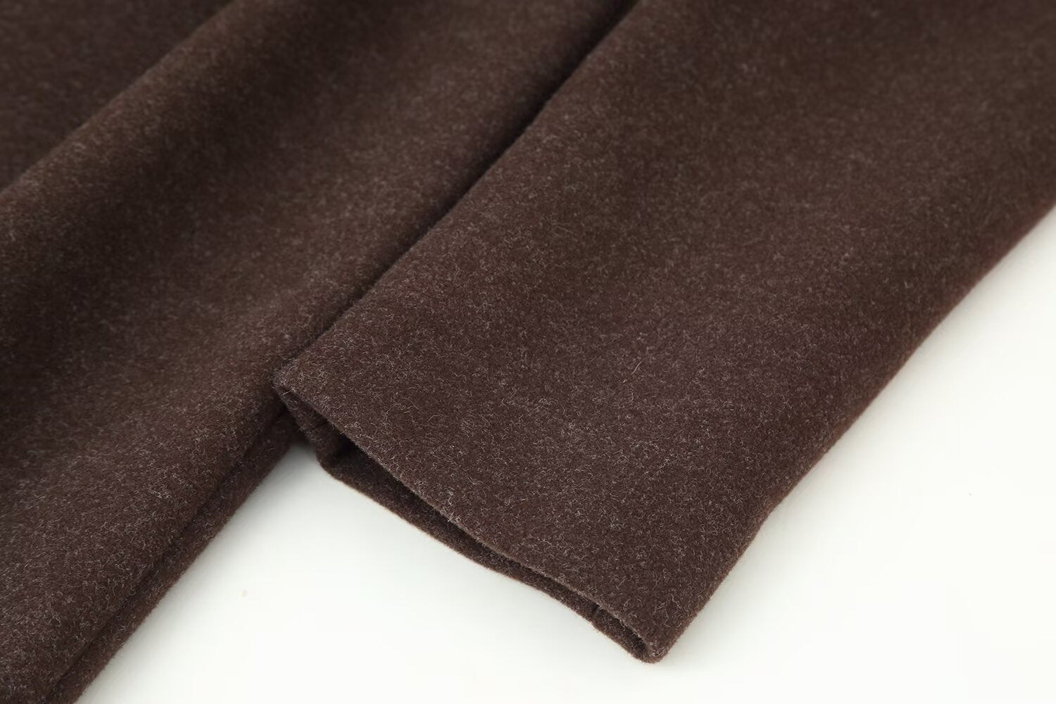 Long brown wool coat women winter outerwear