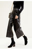High Rise Leather Elephant Style Pants Straight Leg Midi Culotte