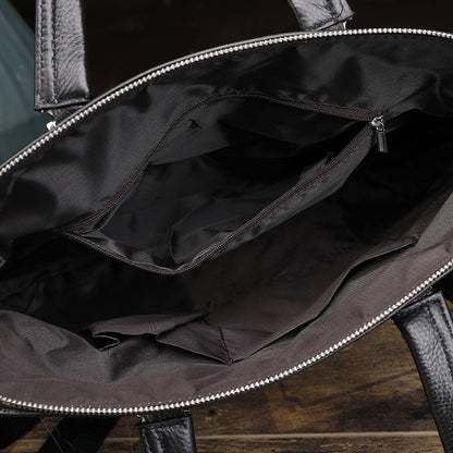 Genuine Leather Men's Office Briefcase Bag