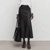 Women’s Genuine Leather High Waist Midi Skirt