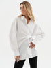 Women wrap tie waist long sleeve blouse