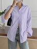 Women Drop Shoulder Button Down Shirt