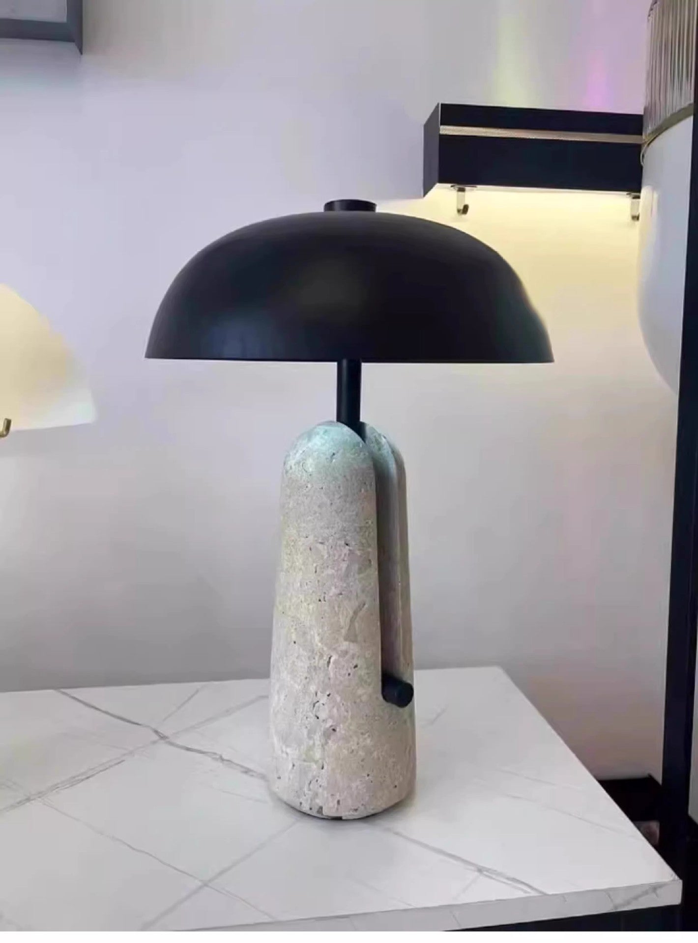 Nordic Travertine Table Lamp Modern Retro Wabi-Sabi Design