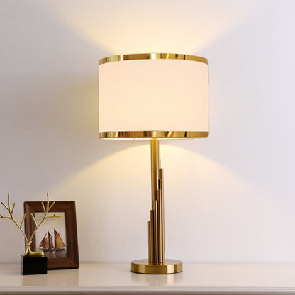 Modern scandinavian brass fabric table lamp