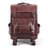 Leather Luggage Trolley Case Carry-On Suitcase with Wheels