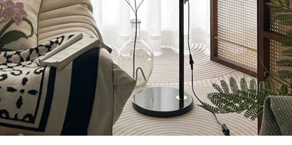 Vintage arc floor lamp with storage shelf