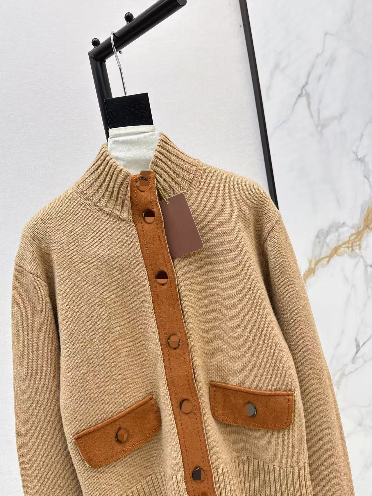 Women’s Cashmere Suede Patch Cardigan Jacket