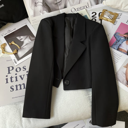 Short women blazer cropped suit jacket petite fit