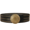 Women’s Wide Rivet Waist Belt with Retro Buckle