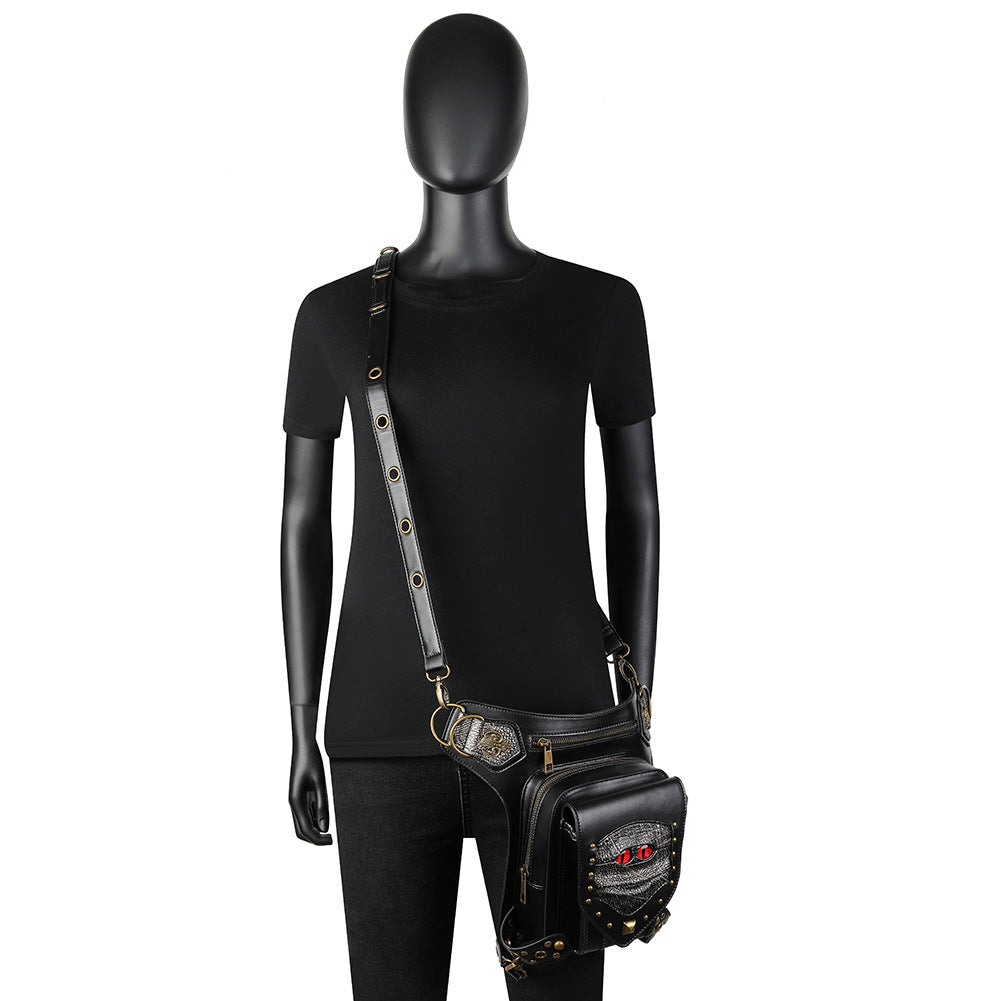 Shoulder Holster Bag Black PU Punk Harness with Adjustable Straps