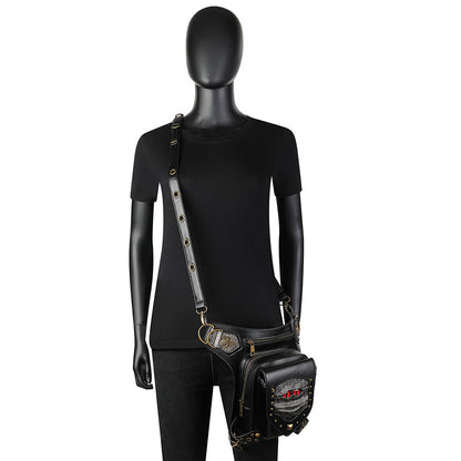 Shoulder Holster Bag Black PU Punk Harness with Adjustable Straps