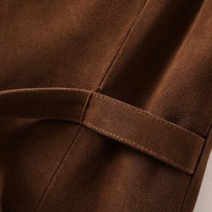 Women Brown Genuine Suede Leather Vest