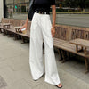 White high waist wide leg commuter pants