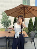 round neck t shirts for women with waist knot