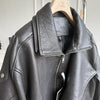 Women Loose Fit Leather Jacket Oversized Bomber Moto