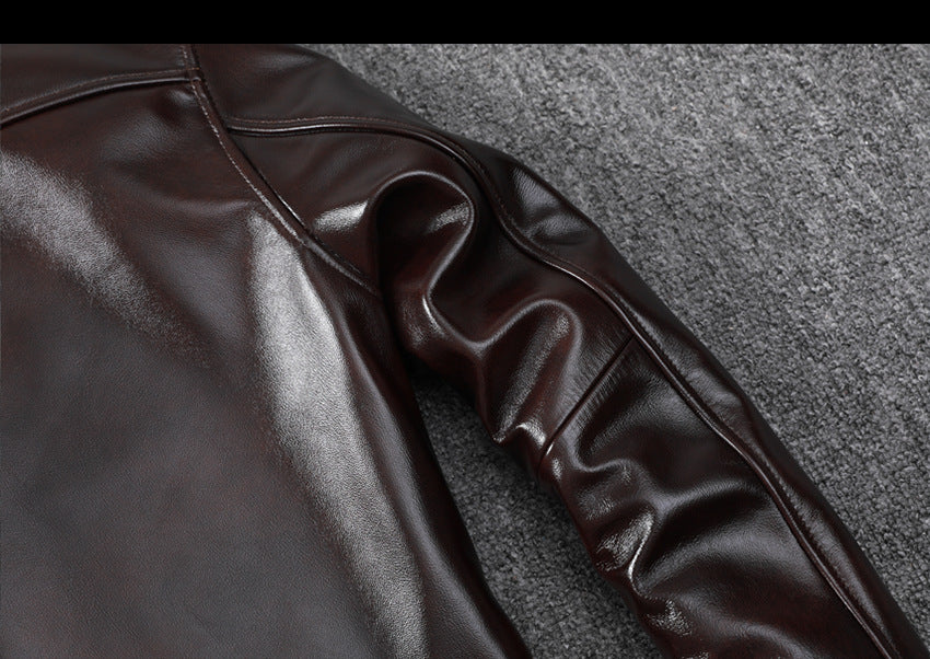 Men’s Genuine Leather Aviator Jacket Wax Finish Flight Style