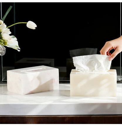 Natural Marble Rectangular Tissue Box Holder
