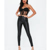 High Waisted Faux Leather Skinny Pants for Women