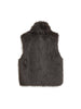 Women faux fur stand collar zipper vest