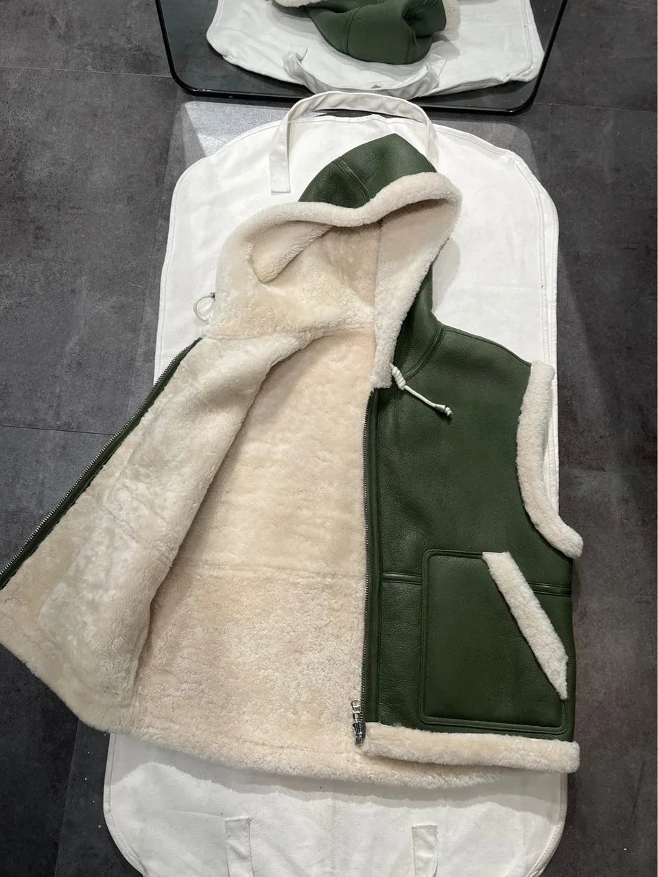 Maillard Brown Reversible Shearling Vest