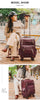 Leather Luggage Trolley Case Carry-On Suitcase with Wheels