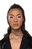 Rhinestone mesh hood women crystal net face cover festival