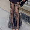 Summer New Lace High Waist Long French Skirt