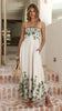 Tropical Palm Print Spaghetti-Strap Empire-Waist Maxi Beach Dress