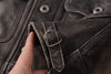 Men Distressed Cowhide Leather Trucker Jacket