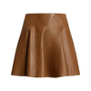 Women’s Leather Mini Skirt High Waist Pleated Umbrella Style
