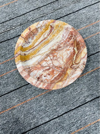 Natural Marble Round Tray Decorative Round Display Dish