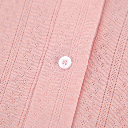 Spring knit long sleeve camisole shorts pajama set