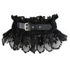 Women’s Wide Lace Waist Belt with Elastic Back Design