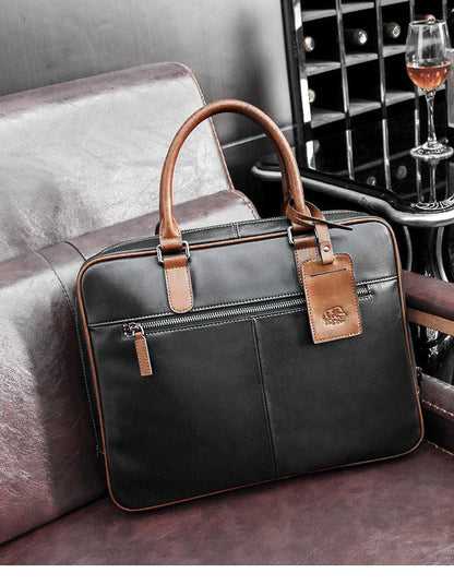 Leather Business Travel Shoulder Bag