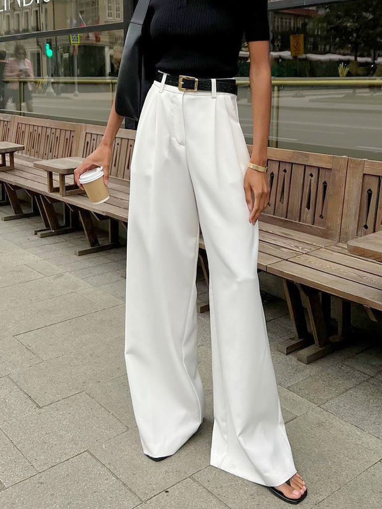 Women's Wide Leg Suit Work Causal Pants