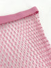 pink rhinestone fishnet mesh festival outfit feather trim women