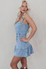 Women’s Sleeveless Mini Denim Dress – Blue Jean Summer Dress