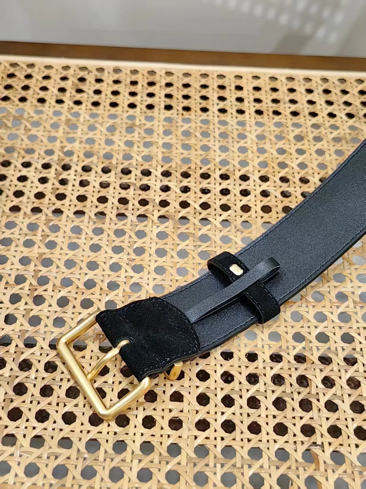 Women suede leather wide belt for coats