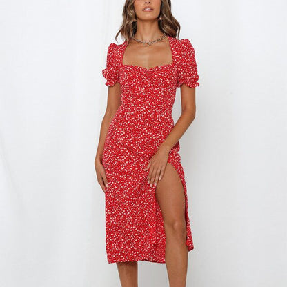 maxi dress with thigh high split sides