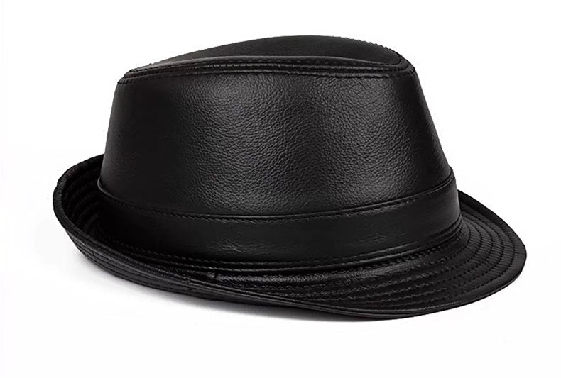 Genuine leather jazz cap for men