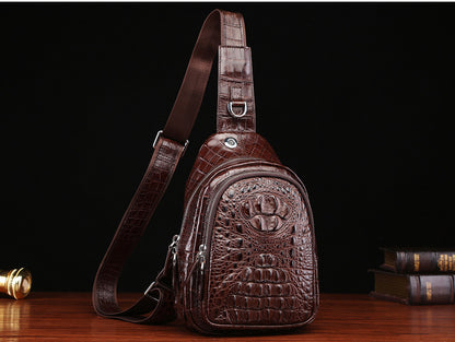 Genuine Crocodile Leather Men’s Chest Bag Crossbody Messenger
