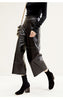 High Rise Leather Elephant Style Pants Straight Leg Midi Culotte