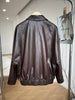 Oversized Black Leather Bomber Jacket Women