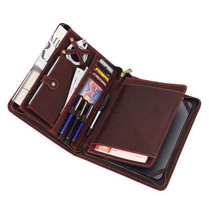 Leather iPad Organizer Portfolio in Crazy Horse Leather for Business